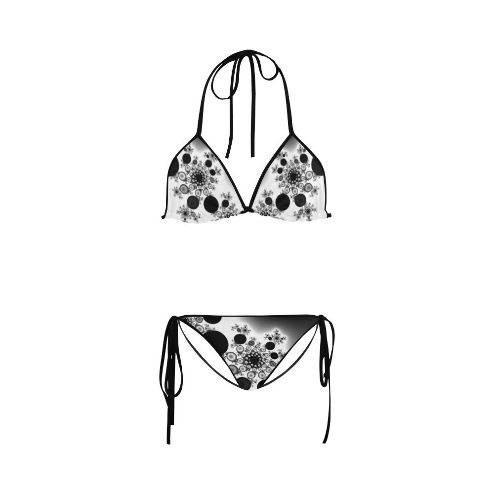 black and white spiral fractal Custom Bikini Swimsuit ID D254532