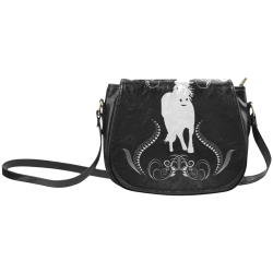 Horse, black and white Classic Saddle Bag/Small (Model 1648)