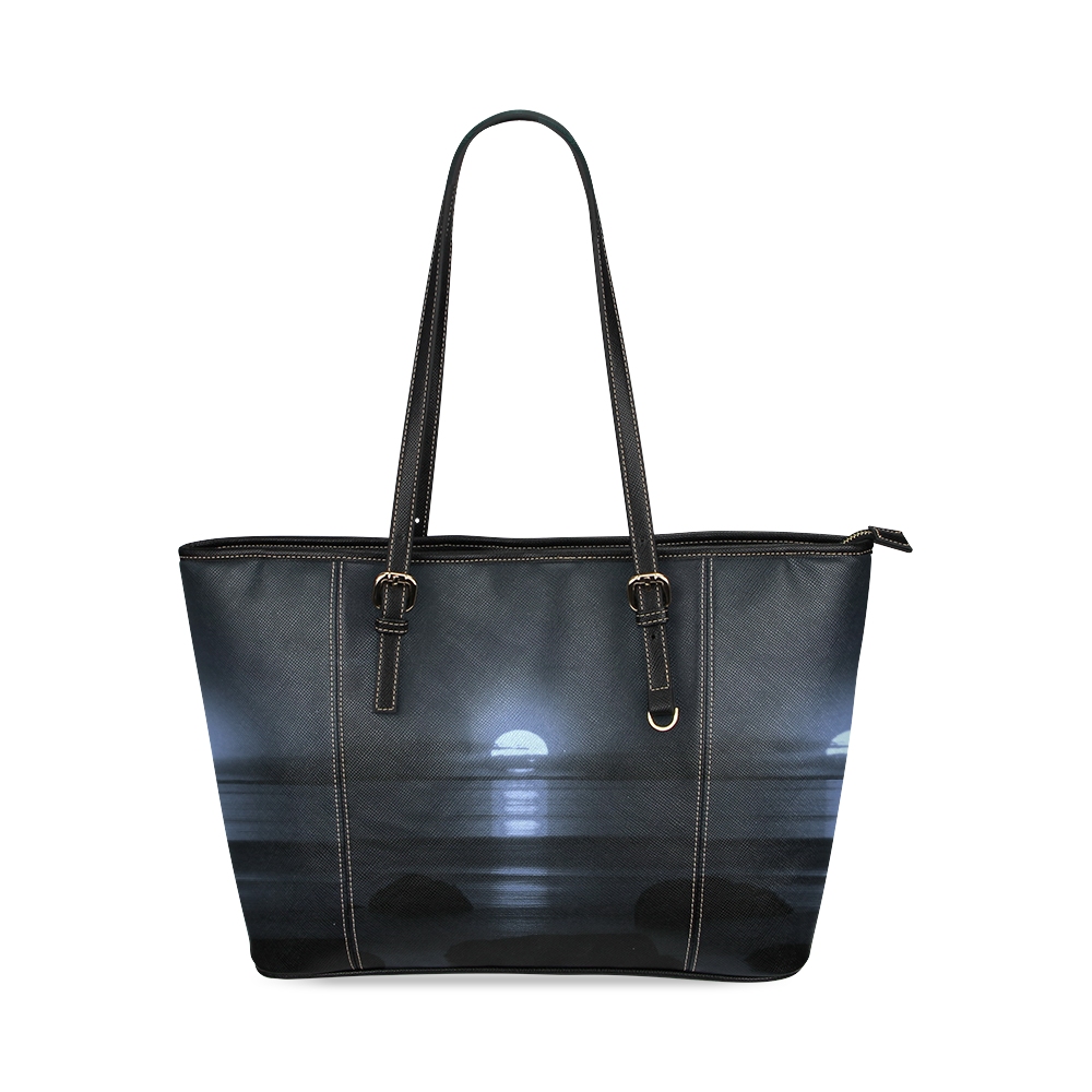 Moony Sunset Leather Tote Bag/Small (Model 1640)