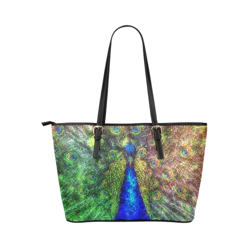 peacock Leather Tote Bag/Large (Model 1651)