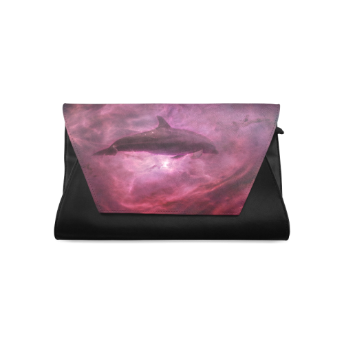 Dolphin in pink waters Clutch Bag (Model 1630)
