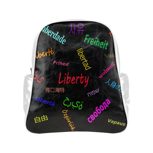 Freedom in several languages Multi-Pockets Backpack (Model 1636)