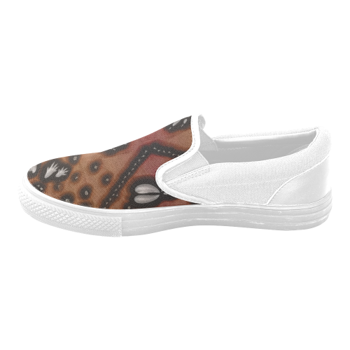 Footprints from several animals Women's Unusual Slip-on Canvas Shoes (Model 019)