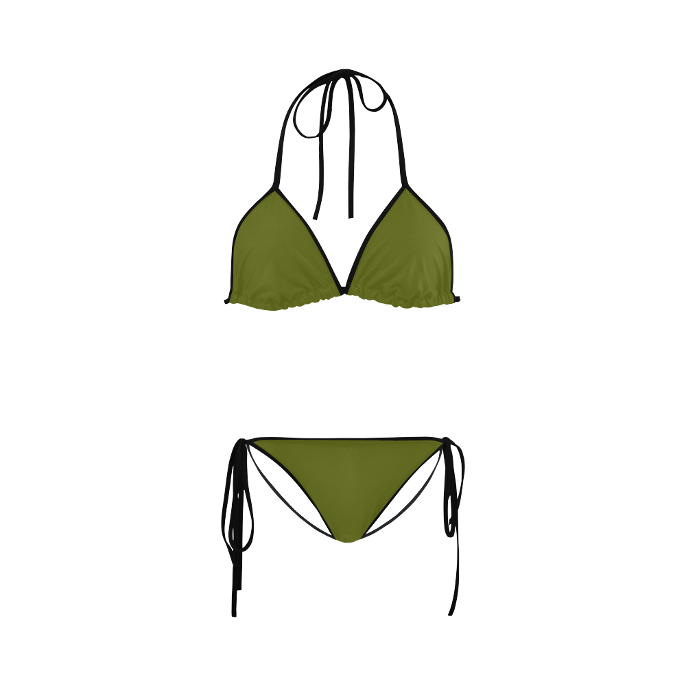 black and olive green Custom Bikini Swimsuit