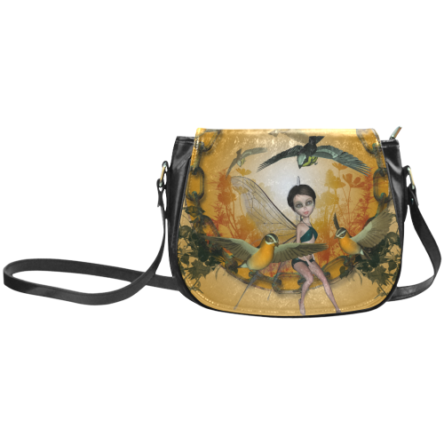 Cute fairy with songbirds Classic Saddle Bag/Large (Model 1648)