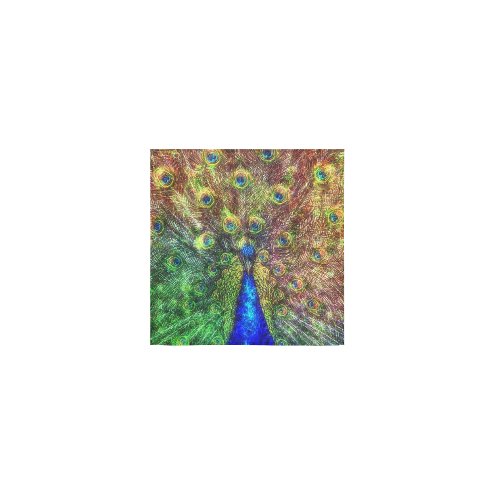peacock Square Towel 13“x13”