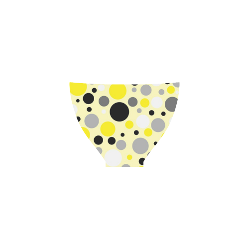 yellow gray black polka dot Custom Bikini Swimsuit