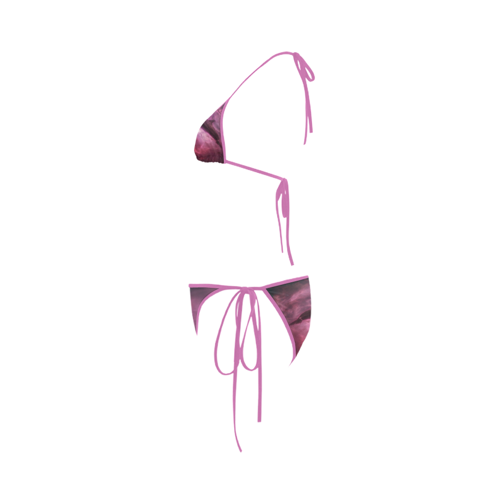 Dolphin in pink waters Custom Bikini Swimsuit
