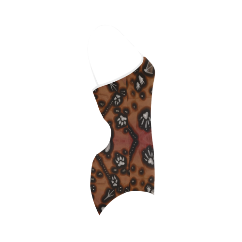 Footprints from several animals Strap Swimsuit ( Model S05)