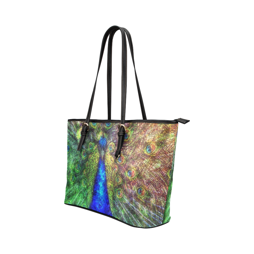 peacock Leather Tote Bag/Small (Model 1651)