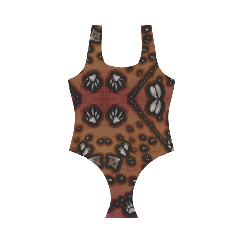 Foodprints from several animals Vest One Piece Swimsuit (Model S04)
