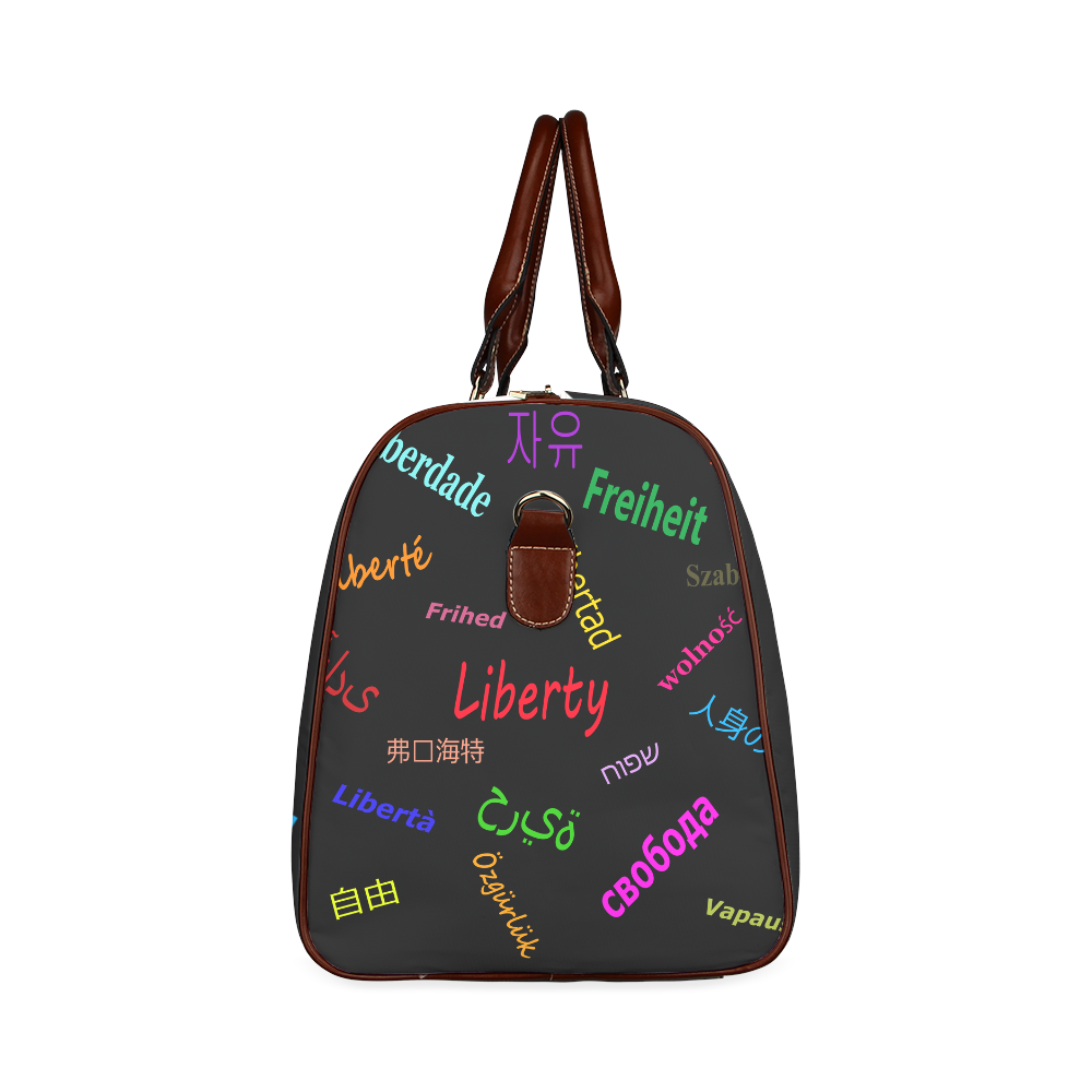 Freedom in several languages Waterproof Travel Bag/Small (Model 1639)