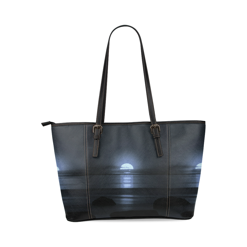 Moony Sunset Leather Tote Bag/Small (Model 1640)