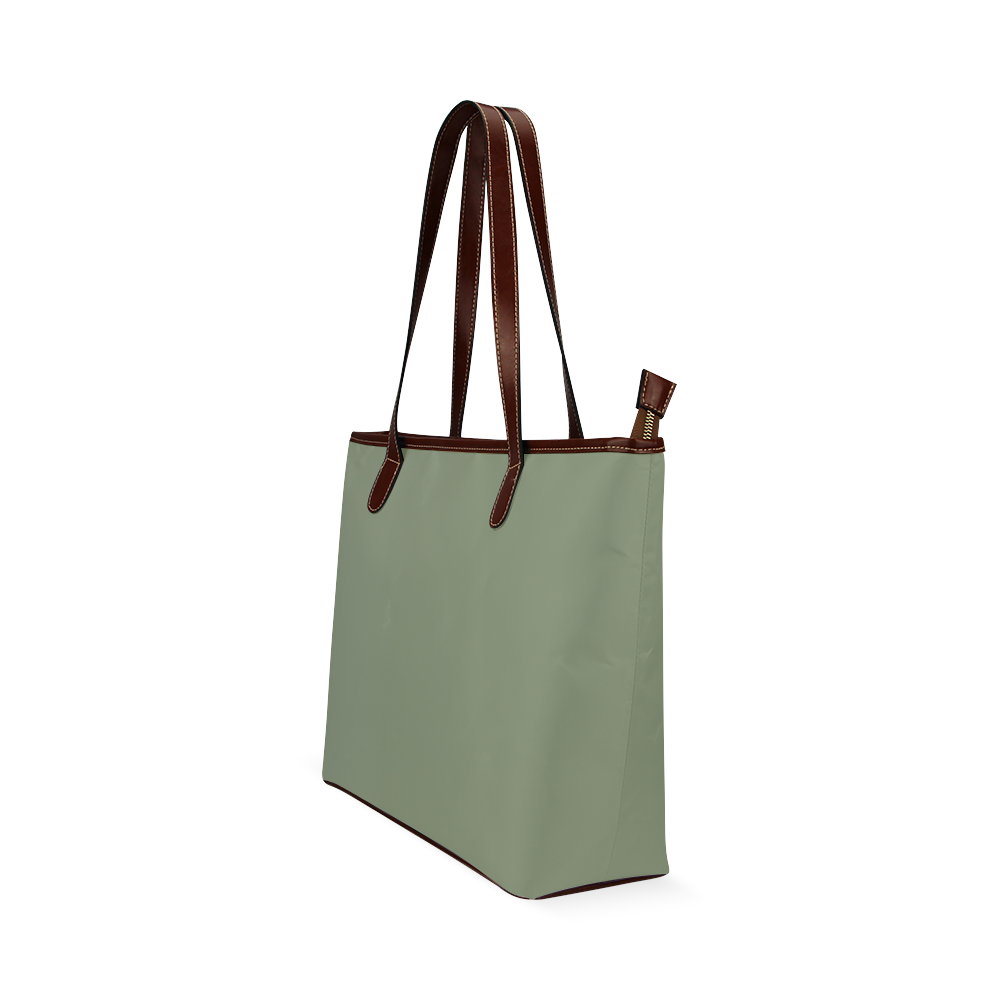 pale green Shoulder Tote Bag (Model 1646)