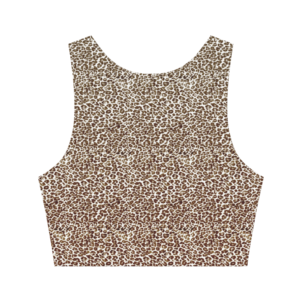 Snow Leopard Women's Crop Top (Model T42)