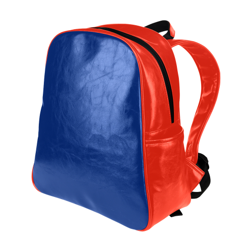 blue and red Multi-Pockets Backpack (Model 1636)