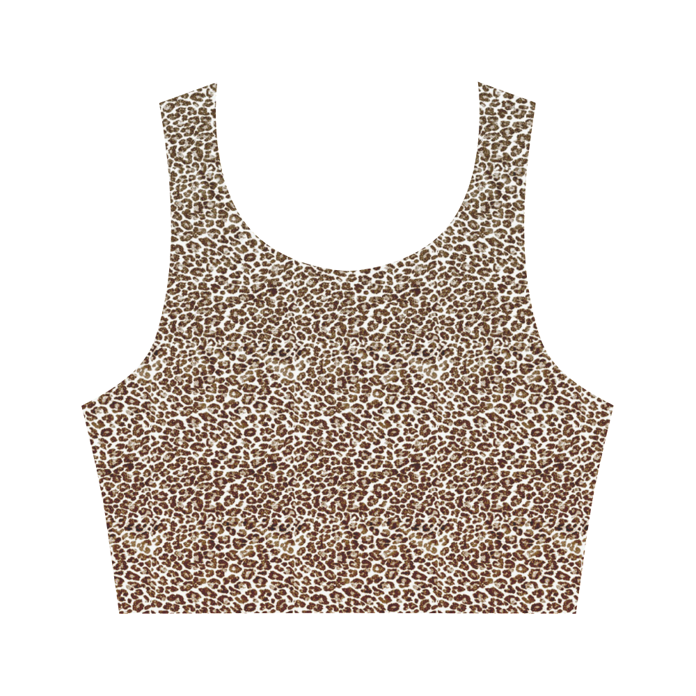 Snow Leopard Women's Crop Top (Model T42)