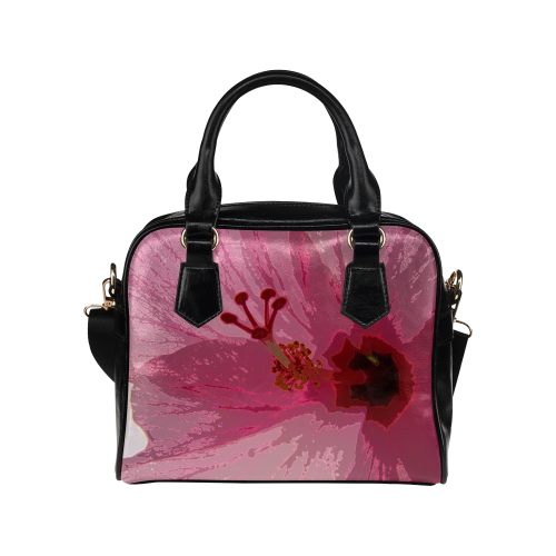 Wild Pink Hibiscus Shoulder Handbag (Model 1634)