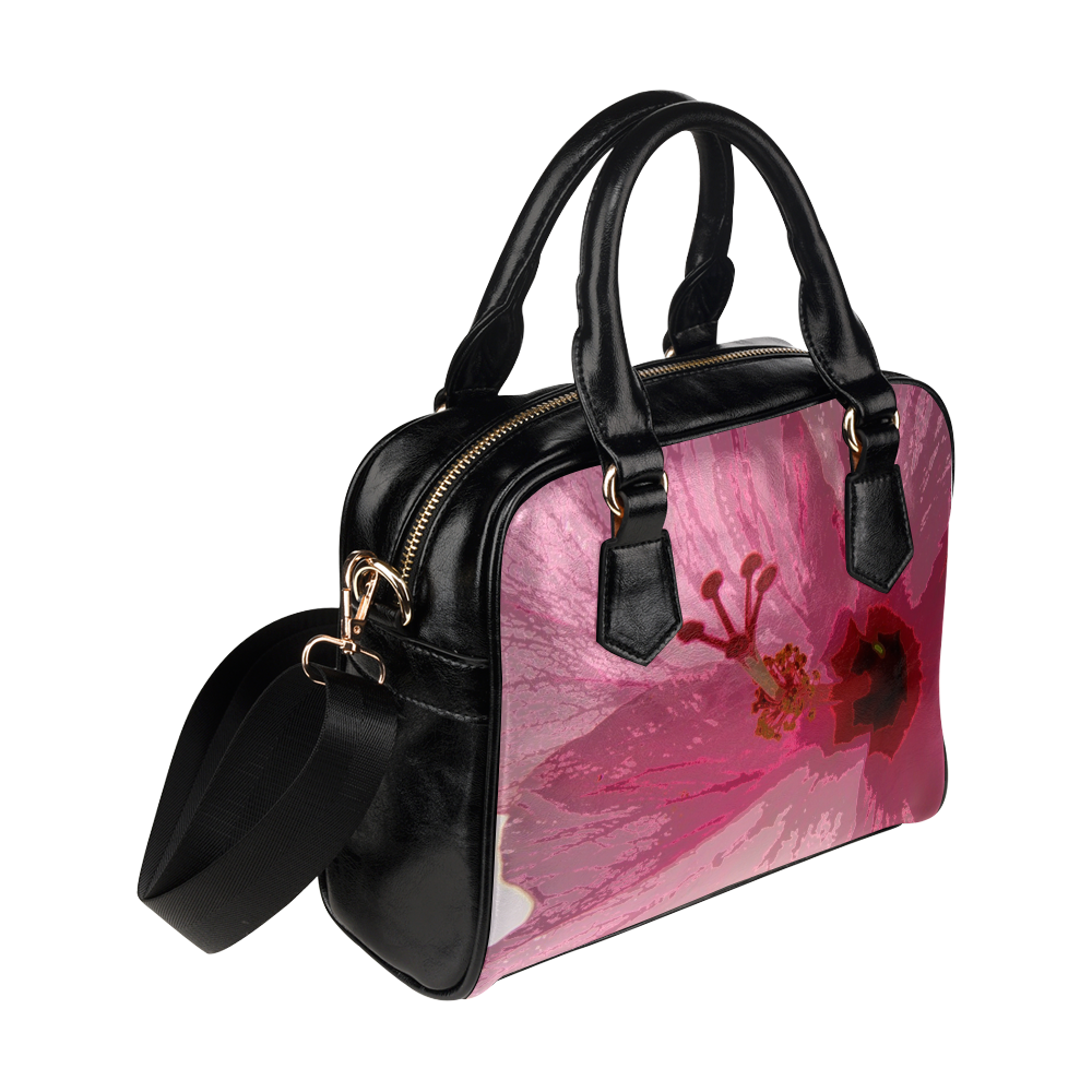 Wild Pink Hibiscus Shoulder Handbag (Model 1634)