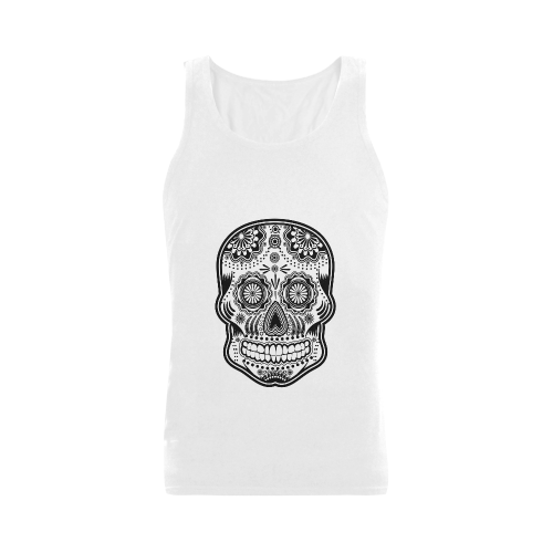 sugar skull Men's Shoulder-Free Tank Top (Model T33)