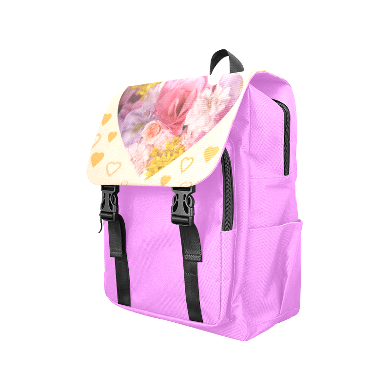 Tickle pink and purple Casual Shoulders Backpack (Model 1623)