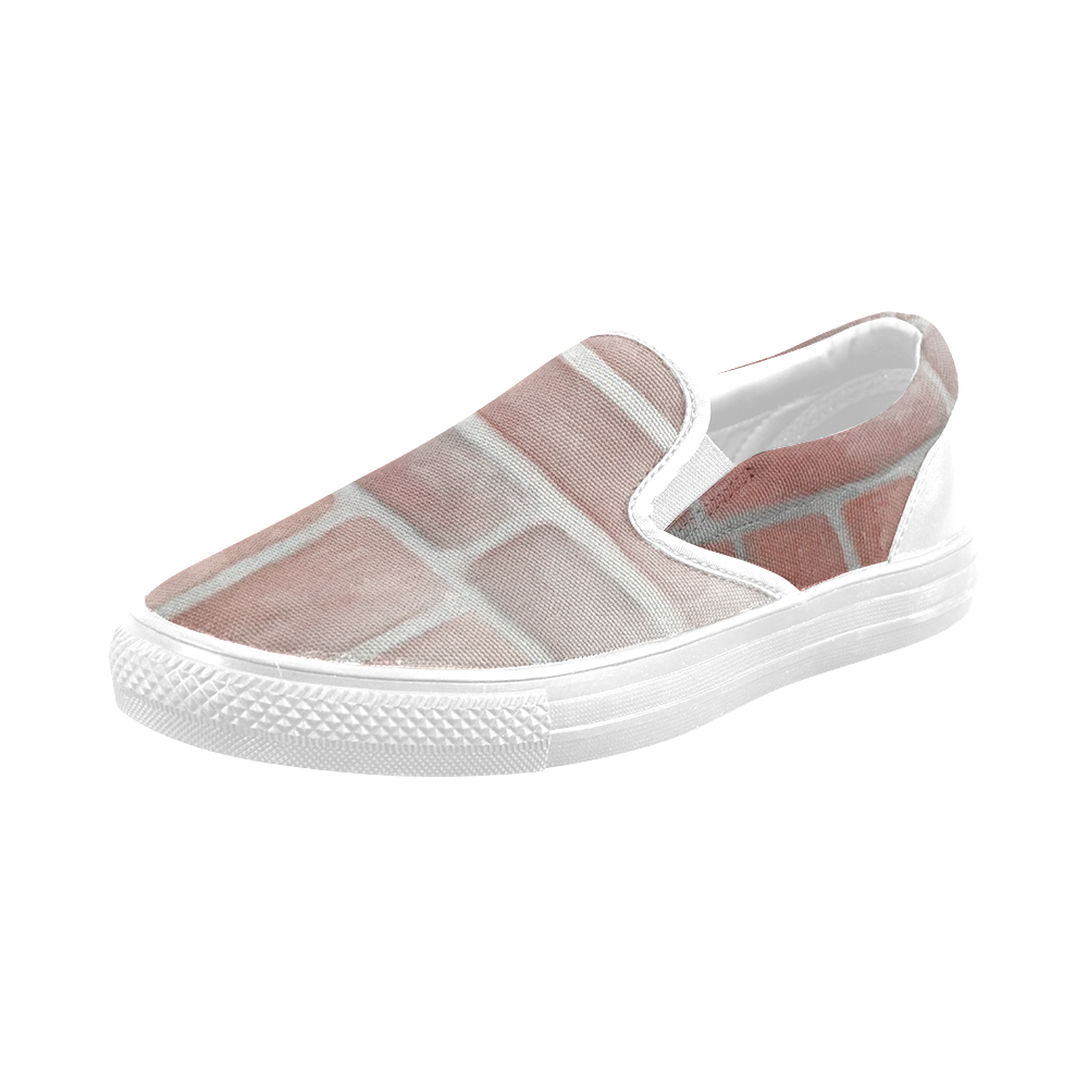 Red Brick Men's Slip-on Canvas Shoes (Model 019)