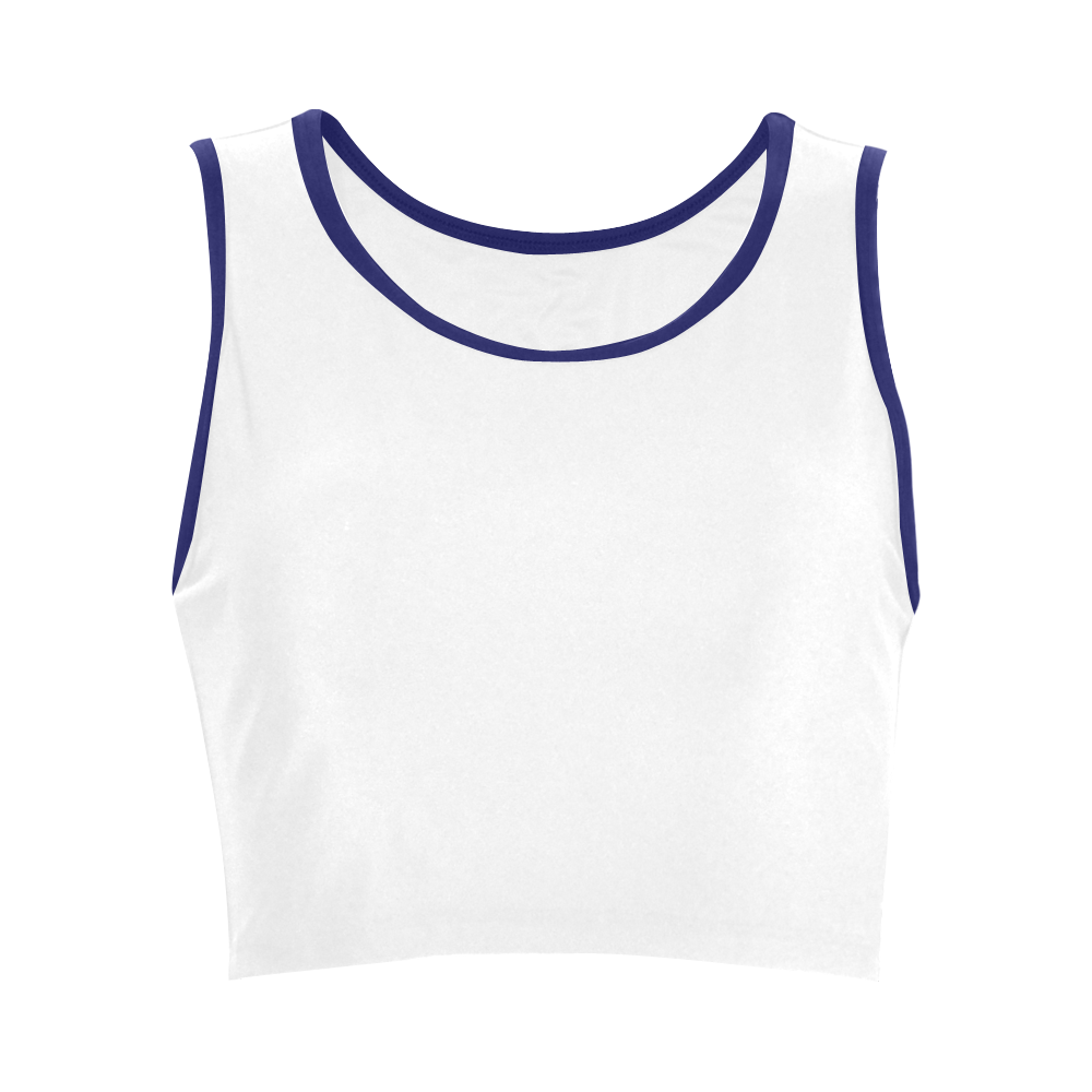 white and blue Women's Crop Top (Model T42)