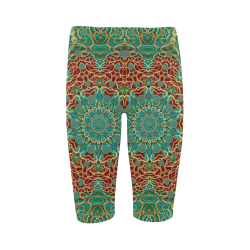 The wooden heart mandala,giving calm Hestia Cropped Leggings (Model L03)