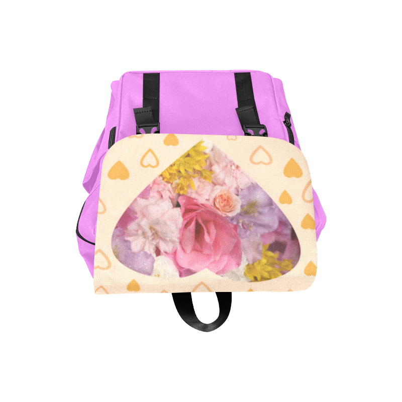 Tickle pink and purple Casual Shoulders Backpack (Model 1623)