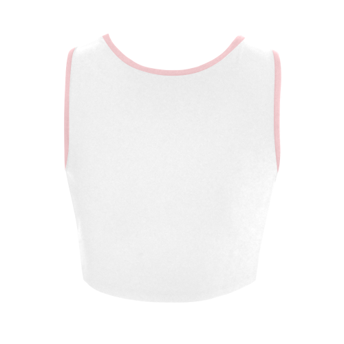 white and pale pink Women's Crop Top (Model T42)