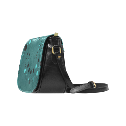 teal and black Classic Saddle Bag/Small (Model 1648)