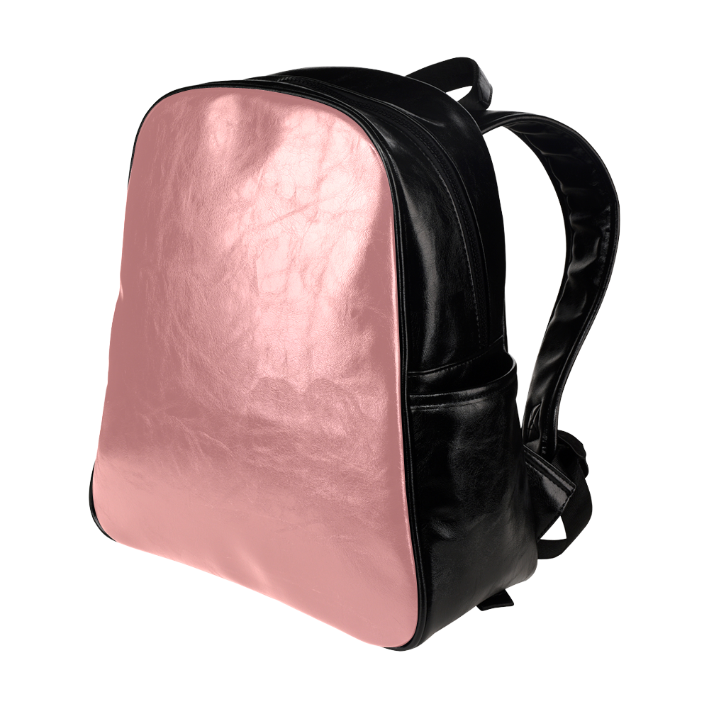 black and rose pink Multi-Pockets Backpack (Model 1636)