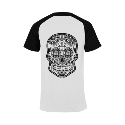 sugar skull Men's Raglan T-shirt Big Size (USA Size) (Model T11)
