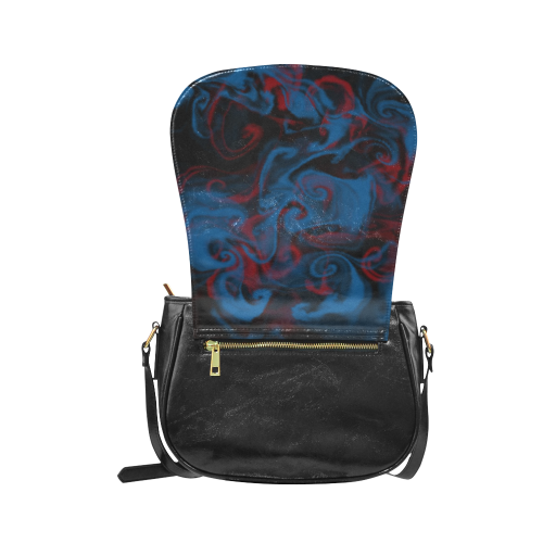 blue and red smoke Classic Saddle Bag/Small (Model 1648)