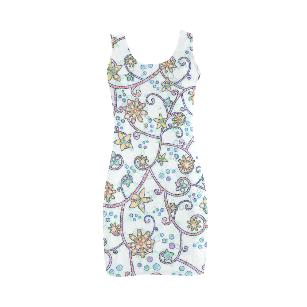 Floral Swirls Medea Vest Dress (Model D06)