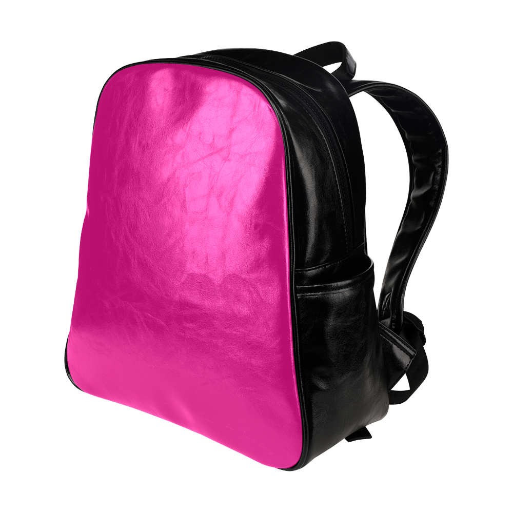 black and hot  pink Multi-Pockets Backpack (Model 1636)