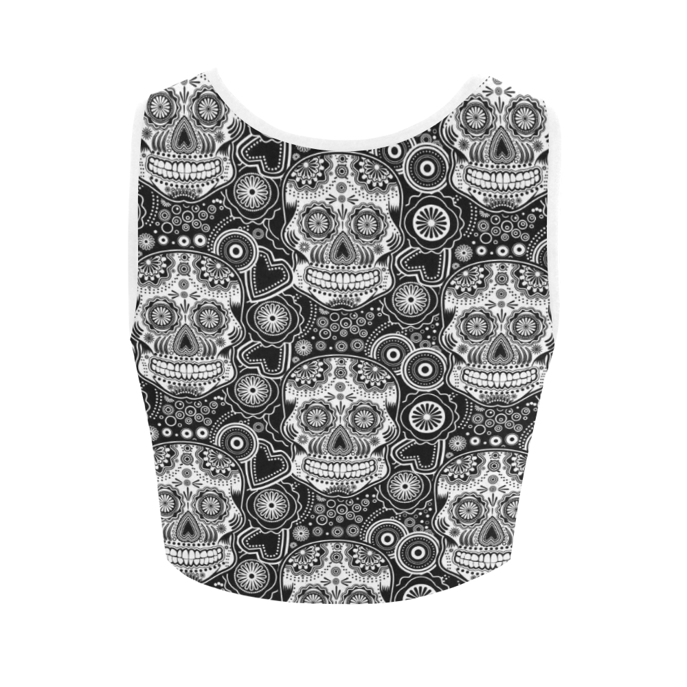 sugar skull Women's Crop Top (Model T42)