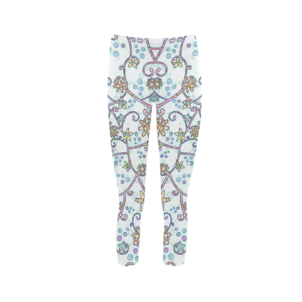 Floral Swirls Capri Legging (Model L02)