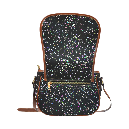 funny allover squares confetti Saddle Bag/Small (Model 1649) Full Customization