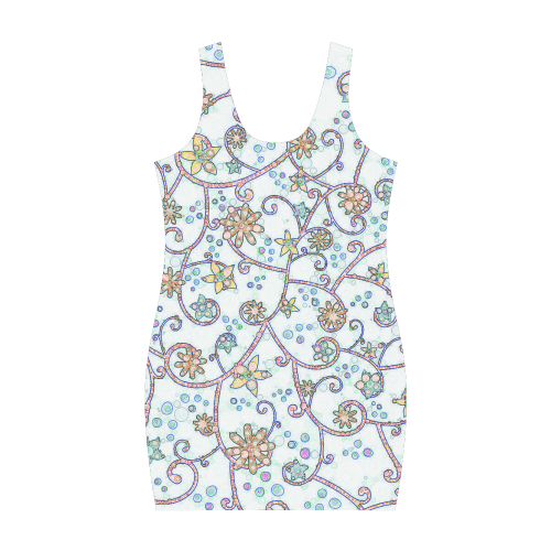 Floral Swirls Medea Vest Dress (Model D06)