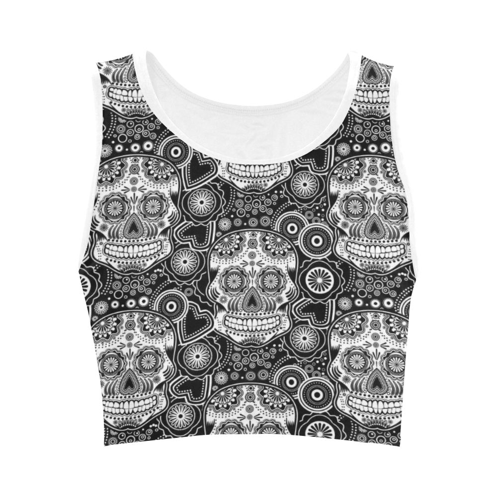 sugar skull Women's Crop Top (Model T42)