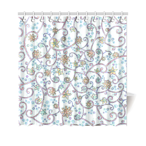 Floral Swirls Shower Curtain 69"x70"