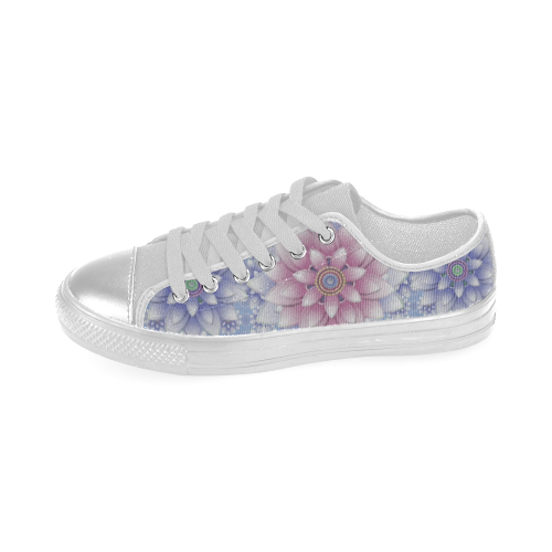 ornaments pink+blue Women's Classic Canvas Shoes (Model 018)