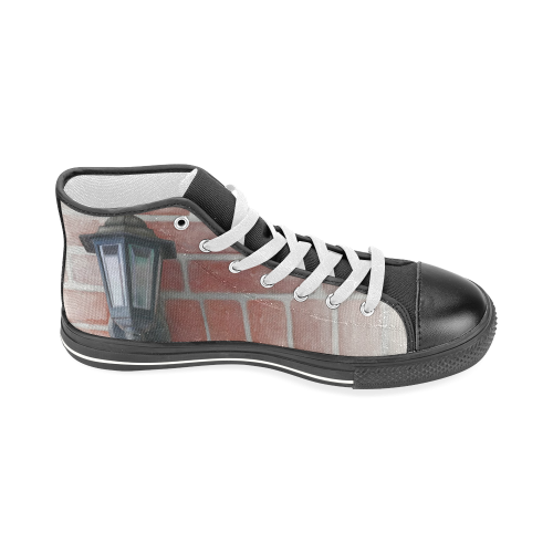 Lamp, Red Brick Men’s Classic High Top Canvas Shoes (Model 017)
