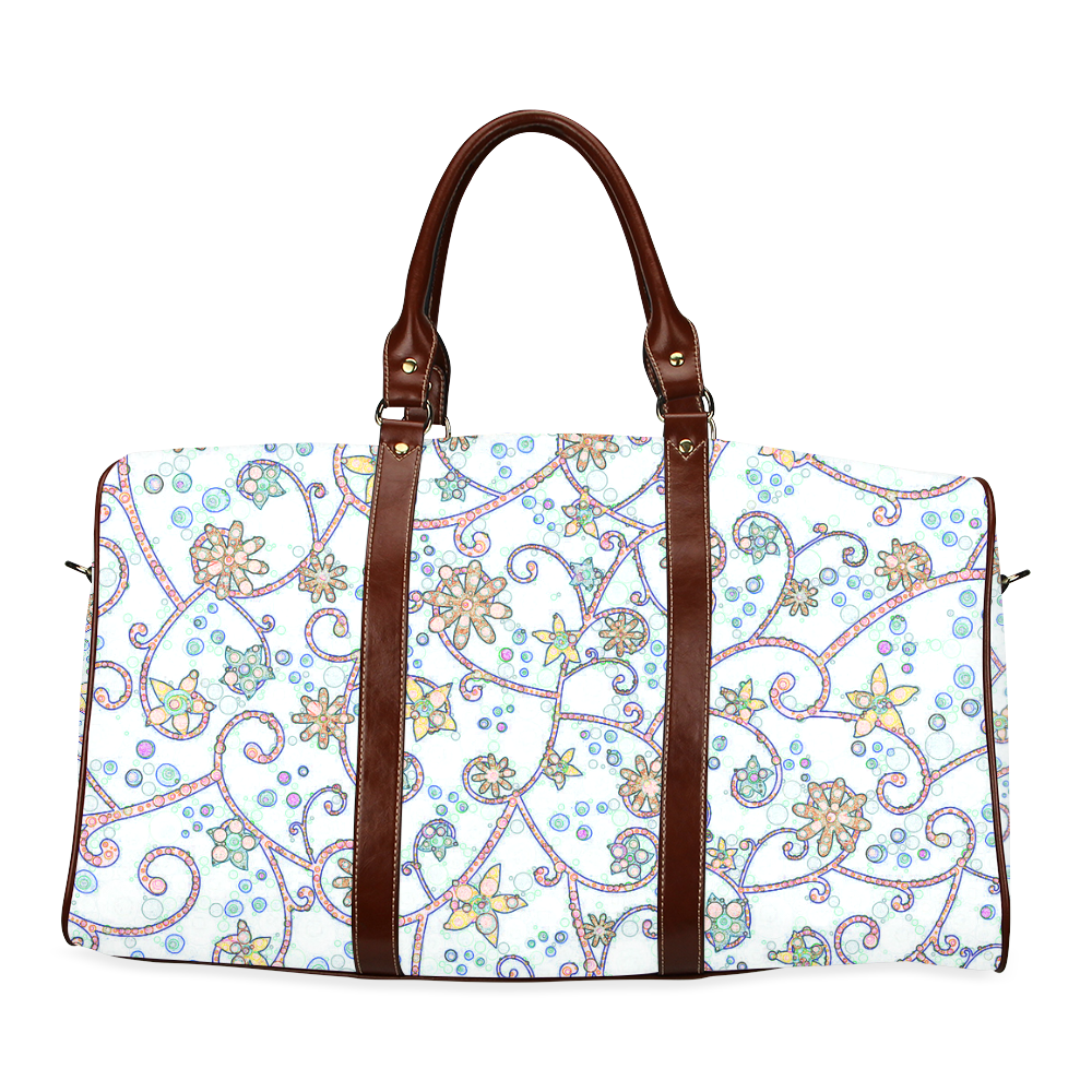 Floral Swirls Waterproof Travel Bag/Small (Model 1639)