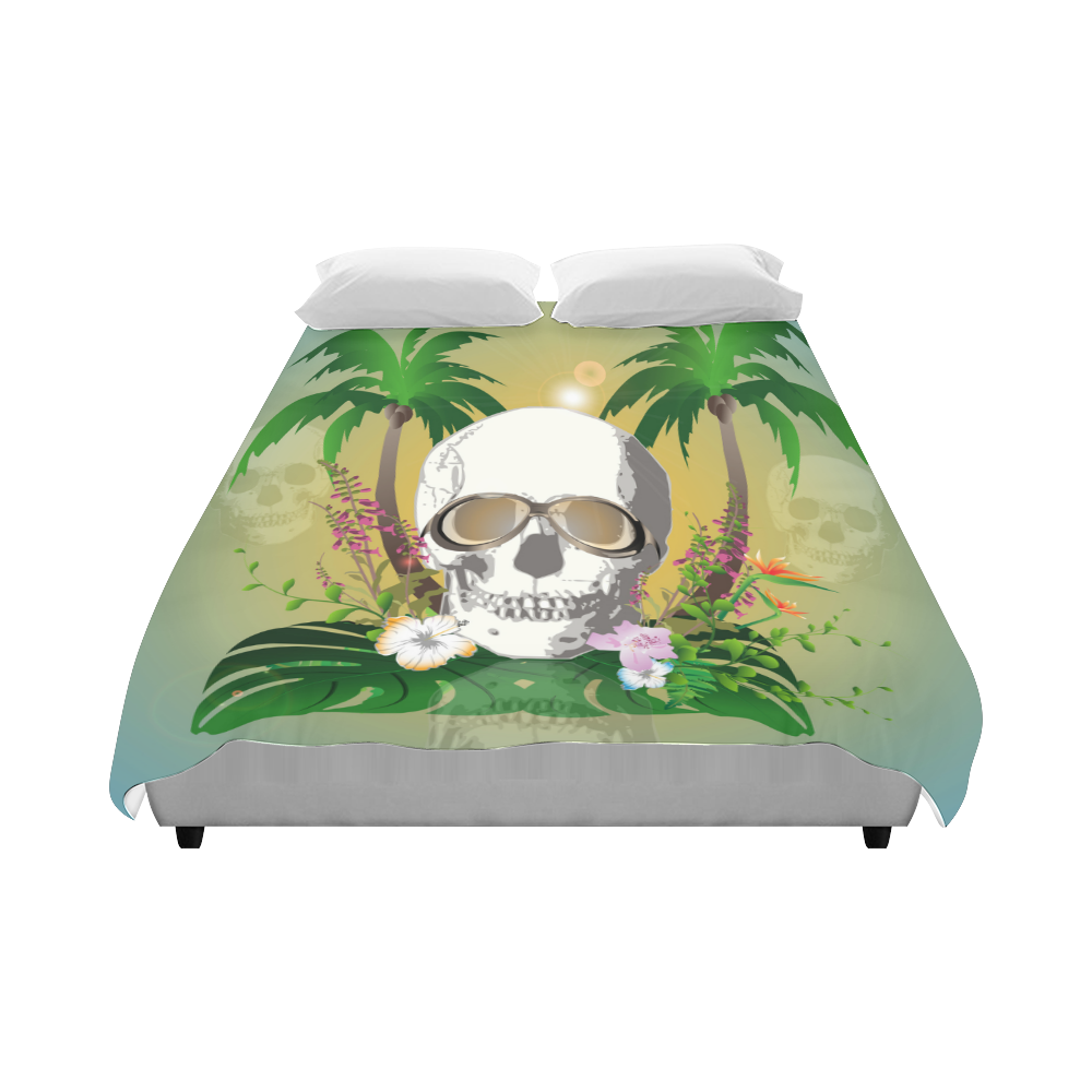 Funny skull Duvet Cover 86"x70" ( All-over-print)