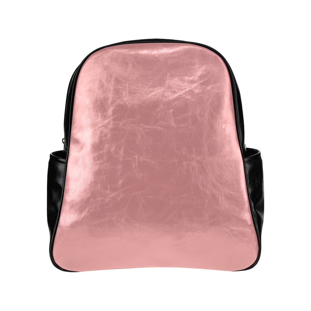 black and rose pink Multi-Pockets Backpack (Model 1636)