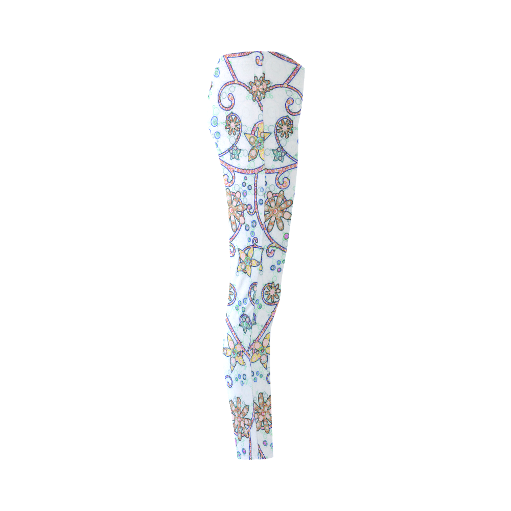 Floral Swirls Cassandra Women's Leggings (Model L01)