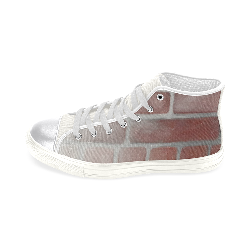 Red Brick Women's Classic High Top Canvas Shoes (Model 017)