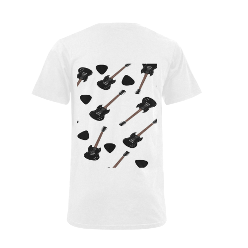 Guitars n Picks Toss Men's V-Neck T-shirt (USA Size) (Model T10)